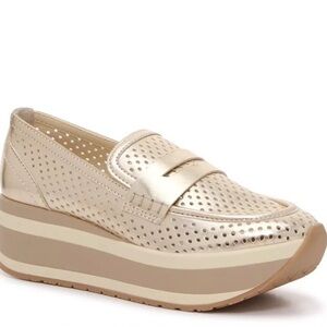 Dolce Vita Metallic Gold Platform Loafers 7.5